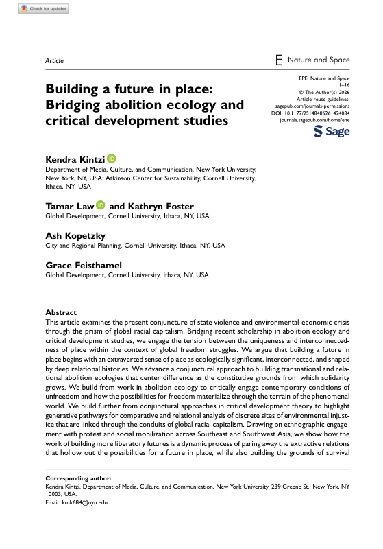 Building a future in place article